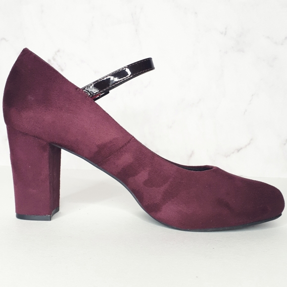 K Studio Chunky Block High Heel Velvet Mary Janes - Picture 4 of 11